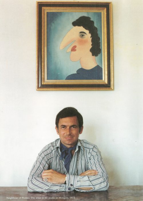 The artist in his studio in Mougins, 1975